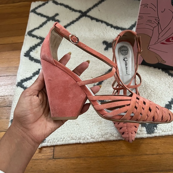 Jeffrey Campbell Pink Suede Laven Platforms Sz 8 - Picture 6 of 16